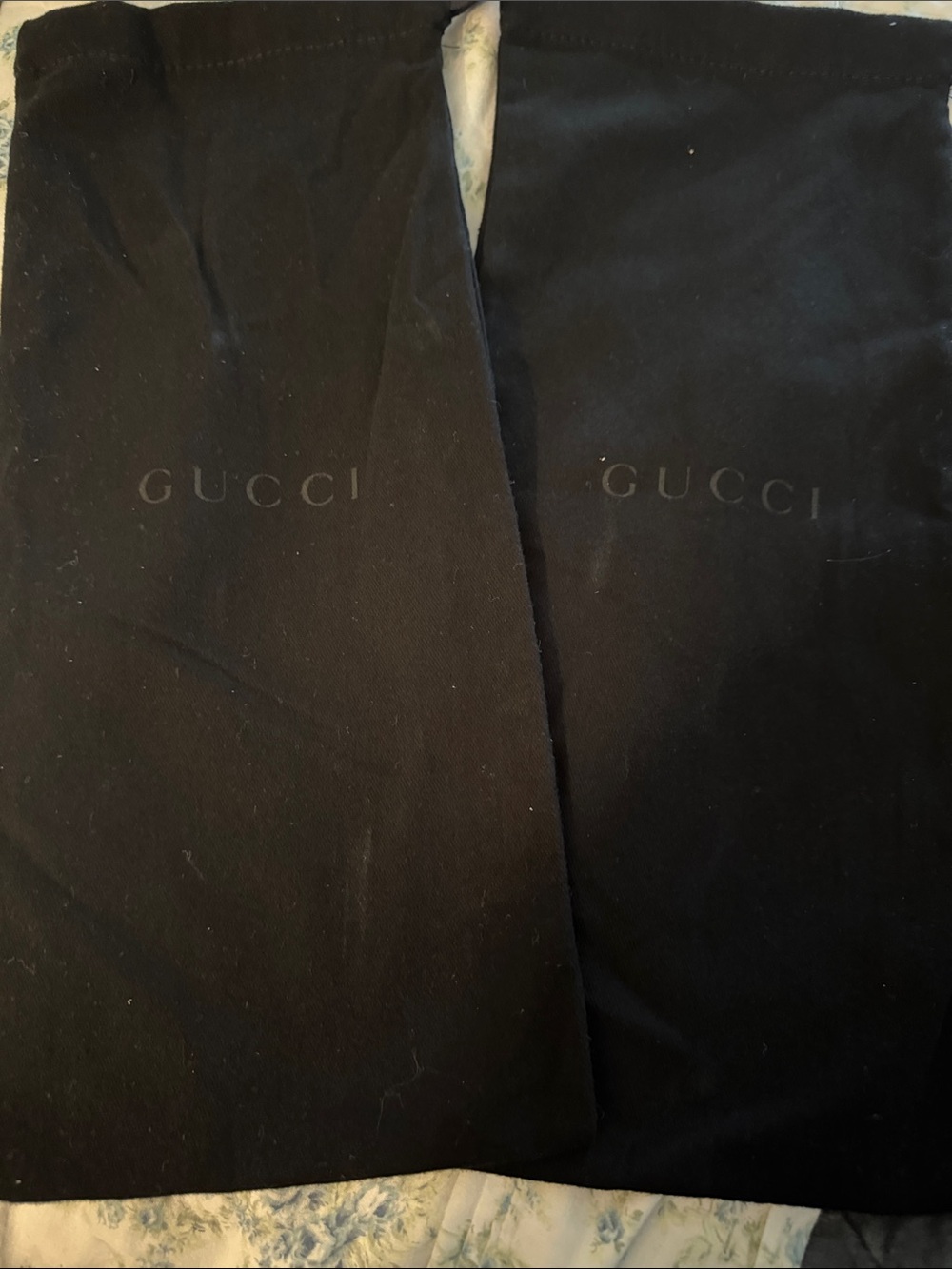 Gucci Black Logo Dust Bags, Pair